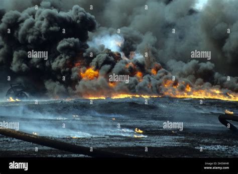 aftermath    gulf war  kuwait oil wells  fire