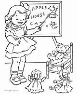 School Coloring Pages Printable Printables Color Clipart Print Activities Sunday Ecole école Fun Girl Sheets Printing Help Kid Playing Children sketch template