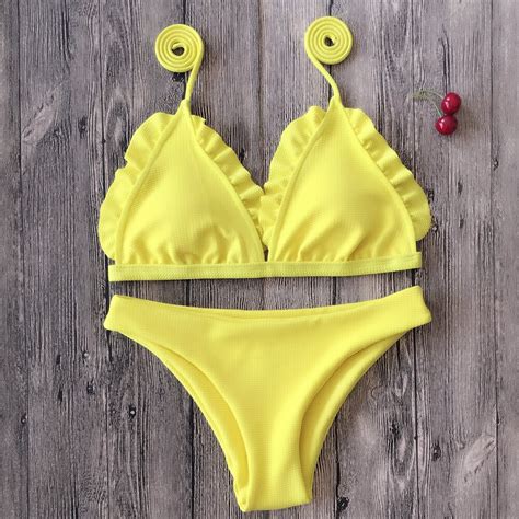 women bandage bikini set 2017 new solid beach wear sexy swimsuit