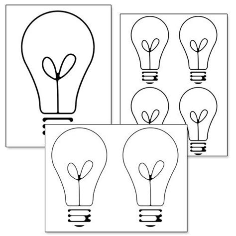 printable light bulb template  printabletreatscom shapes