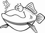 Fish Funny Coloring Clipart Drawings Pages Cartoon Fishing Drawing Cartoons Clip Fat Skeleton Big Outline Cliparts Marine Print Familyfuncartoons Simple sketch template