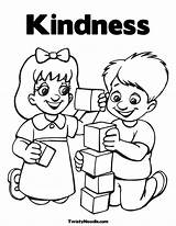 Kindness Coloring Pages Acts Friends Showing Kids Friendship Drawing Preschool School Act Color Clipart Printable Random Colouring Sheets Children Playing sketch template