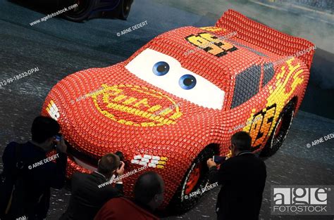 A Life Size Lightning Mcqueen Legendary Race Car From The Disney