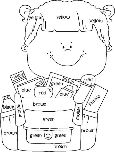 great  learning colors school coloring pages education english