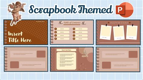 aesthetic scrapbook themed powerpoint template  template charlz
