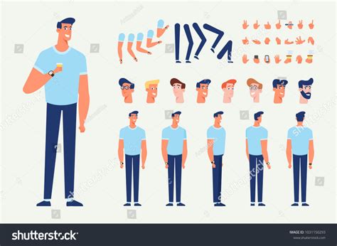 front side  view animated character stock vector royalty