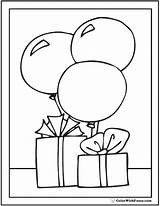 Coloring Birthday Balloons Pages Happy Gifts Ballons Printable Theme Pdf Colorwithfuzzy sketch template