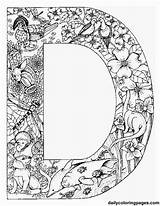 Coloring Letters Pages Alphabet Animal Adult Adults Letter Printable Printablee Animals Via sketch template