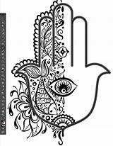 Hamsa Hand Fatima Tattoo Pattern Drawing Coloring Eye Pages Sketch Illustrator Fish Shirt Flower Designs Patterns Dorita Illustration Palm Pen sketch template