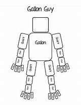 Gallon Guy Sheet Coloring Man Grade Bot Units Chapter Measurement Math Print sketch template