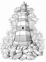 Lighthouses Seaside sketch template