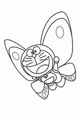 Coloring Doraemon Pages Butterfly Book Print Printable Kids Cartoon Color Animated Popular sketch template