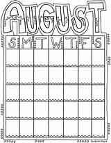 August Printable Doodle Calendars Calendar Coloring Pages Monthly Alley Doodles Classroom Printables Kids Month Months Cute Calender Print Planner Templates sketch template