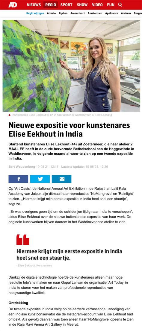 algemeen dagblad newspaper  india exhibition  elise elise