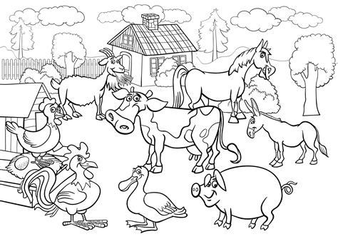 farm coloring pages  printable  getdrawings