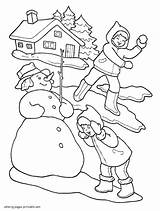 Pages Coloring Winter Activities Printable Seasons sketch template
