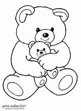 Baby Bear Coloring Color Teddy Bears Print sketch template