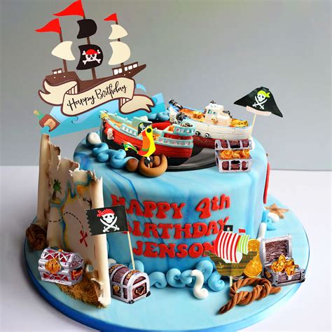 pirate cake topper personalised cake topper pirate ship