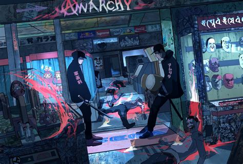 twitter concept art characters cyberpunk city samurai art