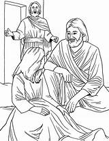 Jesus Coloring Jairus Daughter Heals Miracles Pages Printable Print Netart Color Line sketch template