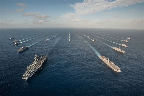 the us navy s ronald reagan carrier strike group in formation with