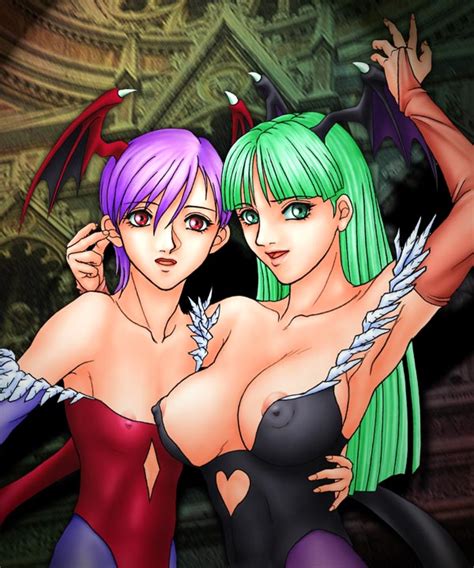 Lilith Aensland Morrigan Aensland Capcom Vampire Game 2girls D