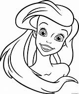 Coloring Pages Ariel Mermaid Little Princess Printable Disney Mermaids Print Kids Arial Face Book Drawing Cliparts Clipart Cartoon Easy Sheets sketch template