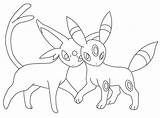 Umbreon Espeon Coloringhome Lineart Becuo Downloadable Pokémon sketch template