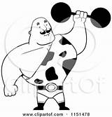 Strong Man Clipart Cartoon Strongman Holding Barbell Coloring Drawing Vector Cory Thoman Dumbbell Outlined Lifting Weight Print 2021 Circus Posters sketch template
