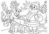 Weihnachtsmann Rentieren Malvorlage Reindeer Große sketch template