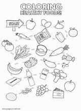 Healthy Coloring Food Pages Printable Unhealthy Foods Drawing Print Kids Preschoolers Pretty Davemelillo Getdrawings sketch template