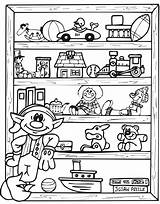 Coloring Pages Christmas Toys Elf Toy Printable Presents Shelf Color Kids Colouring Printactivities Print Elves Designlooter Shlef Holiday Drawings 67kb sketch template