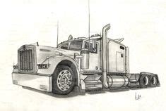 nice kenworth   long trailer truck coloring page truck coloring