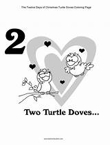 Coloring Turtle Doves Pages Days Two Christmas Kidscanhavefun Twelve Print Dove Coloringhome Comments sketch template