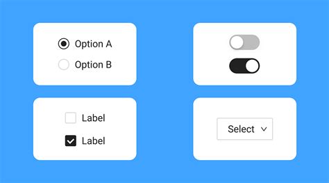 radio buttons checkboxes toggle switches  dropdown lists design tips   selection