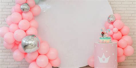 fairy tale white backdrop balloon decor balloon decoration  surat