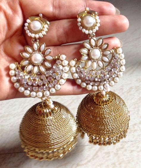 Long Jhumka Earrings Long Earrings Wedding Pakistani Jewelry Indian