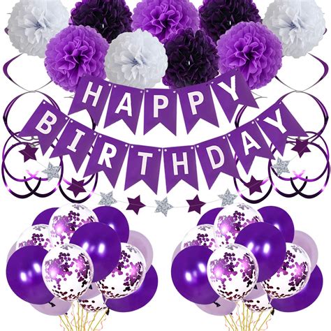 happy birthday purple flower images