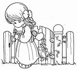 Coloring Pages Precious Moments Girl Printable Color Praying Thinking Kids Book September Adult 2010 Stamps Template Para Coloringbook4kids Sheets Blank sketch template
