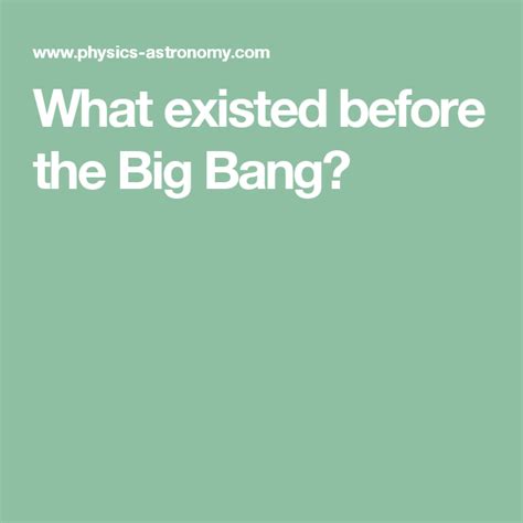 what existed before the big bang math and metaphysics pinterest