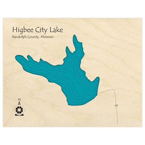 higbee city lake  custom wood map lake art llc