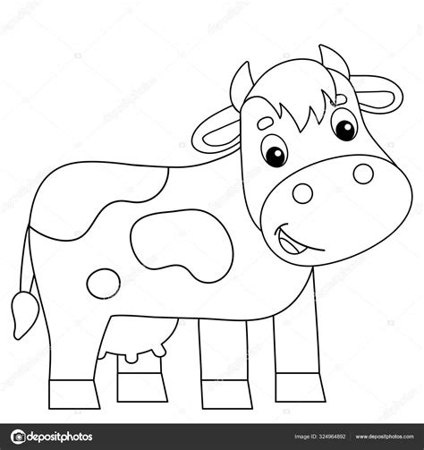 coloring page outline  cartoon  farm animals coloring book