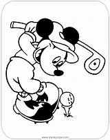 Mickey Golf Coloring Mouse Pages Disneyclips Playing Sports Misc sketch template