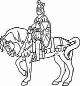 Coloring Horse Pages Knight Sheets sketch template