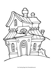 spooky house coloring page coloring pages
