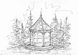 Gazebo Sketch Landscape Garden Pencil Sketches Dunn Moll Heather Board Paintingvalley Drawings Choose Landscapedesign sketch template