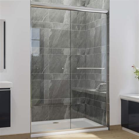 Buy Sunny Shower Double Sliding Shower Door Semi Frameless Shower