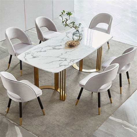 faux marble dining table gold dining table rectangular stainless steel