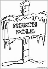 Pole North Pages Coloring Sign Color Online sketch template