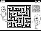 Premium Maze Labyrinth Coloring Vector sketch template